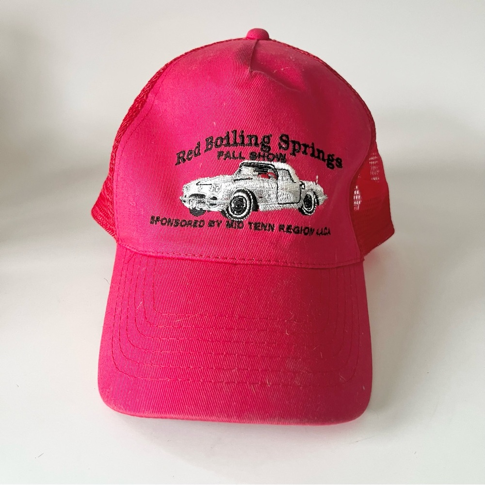 Vintage Otto Embroidered Car Show Trucker Hat Mesh Red Boiling Springs Clean New